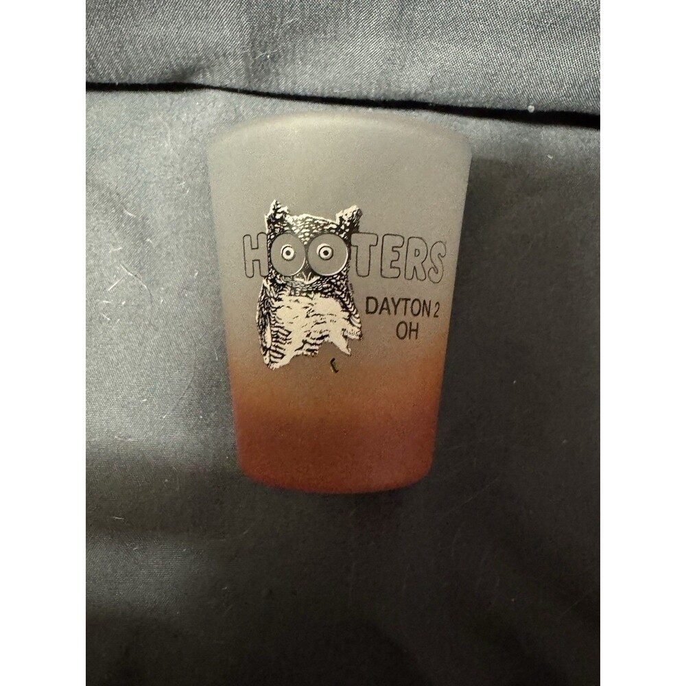 Vintage Frosted Ombre Hooters Dayton 2 OH Shot Glass "Delightfully Tacky"